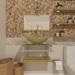 Gabinete de Vidro 60cm para Banheiro Sérvia Champanhe - 1