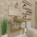 Ver imagem 3 de Gabinete de Vidro 60cm para Banheiro Sérvia Champanhe