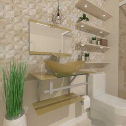 Gabinete de Vidro 60cm para Banheiro Sérvia Champanhe - 3