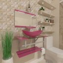 Ver imagem 3 de Gabinete de Vidro 60cm para Banheiro Sérvia Rosa