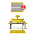 Ver imagem 2 de Gabinete de Vidro 60cm para Banheiro Sérvia Amarelo