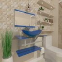 Ver imagem 3 de Gabinete de Vidro 60cm para Banheiro Sérvia Azul