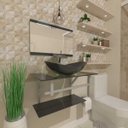 Ver imagem 3 de Gabinete de Vidro 60cm para Banheiro Sérvia Grafite