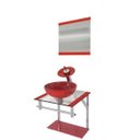 Ver imagem 2 de Gabinete de Vidro 40cm para Banheiro Croácia Vermelho Cereja