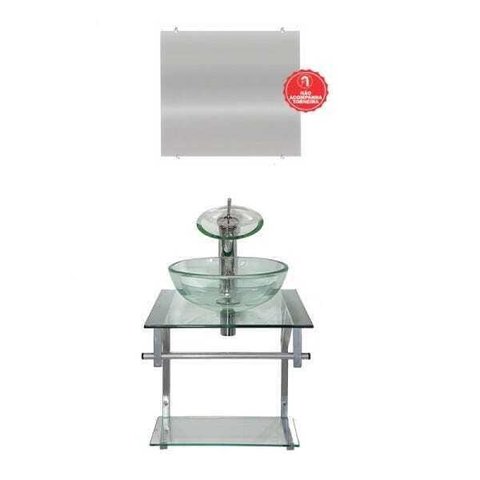 Gabinete de Vidro 40cm para Banheiro Croácia Incolor