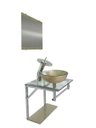 Ver imagem 2 de Gabinete de Vidro 40cm para Banheiro Croácia Champanhe