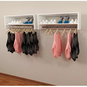 Arara de Roupas Cabideiro Suspenso com Nicho - 60 Cm
