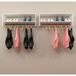 Arara de Roupas Cabideiro Suspenso com Nicho - 60 Cm - 3