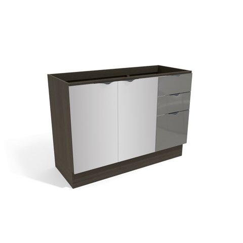 Balcão de Pia Kappesberg Nox H767 Onix Steel com Vidro Inox Onix/steel