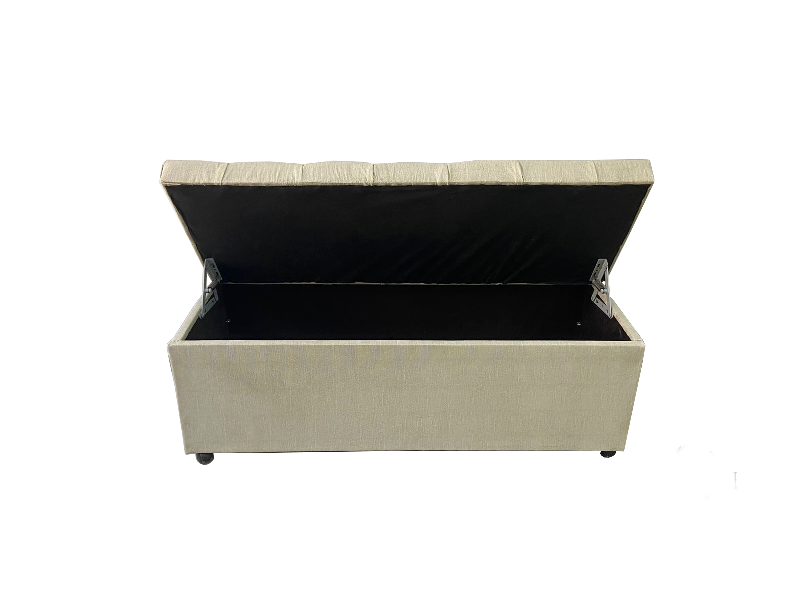 RECAMIER BAÚ TAPEÇADO LINHA HIDRA KING - COR LINHO BEGE - 1