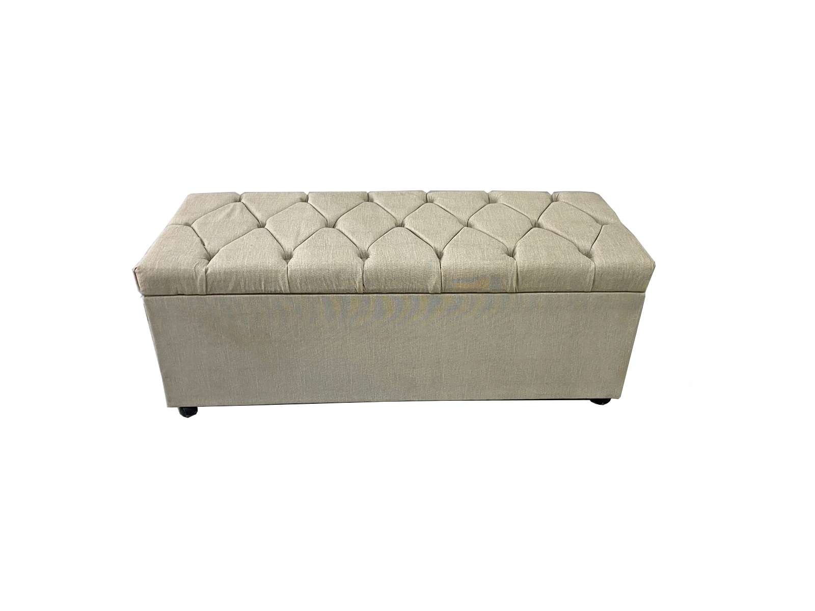 RECAMIER BAÚ TAPEÇADO LINHA HIDRA KING - COR LINHO BEGE - 2