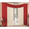 Cortina para Quarto Vermelha 3,00 x 1,70 para Varão Simples 2,00 Metros - 1
