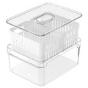 Ver imagem 4 de Kit 6 Organizadores 2,2l Clear Fresh 2 Cestos para Geladeira Frutas Legumes ou