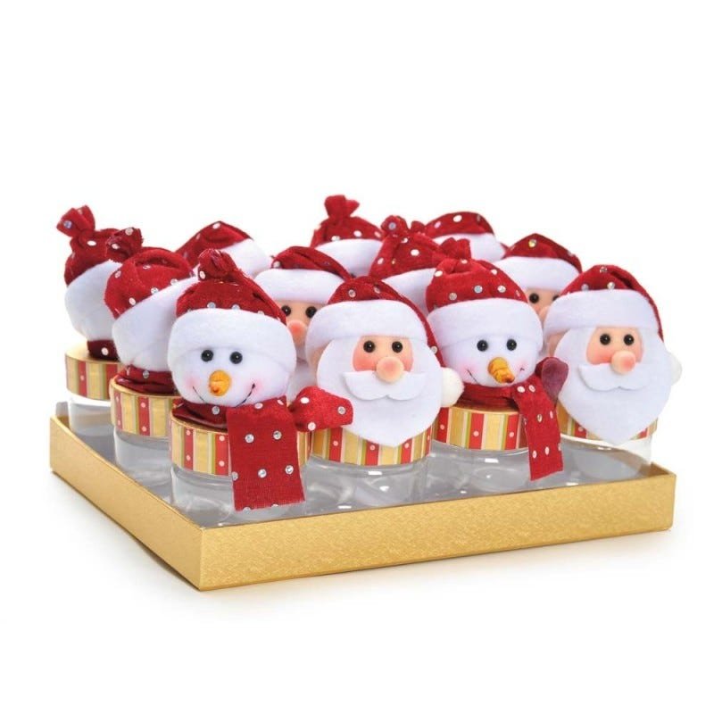 Mini Potes Papai Noel Boneco De Neve Vermelha - 1