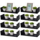 Ver imagem 1 de Kit 8 Prateleiras U 40 x 15cm Preta Suporte Invisível