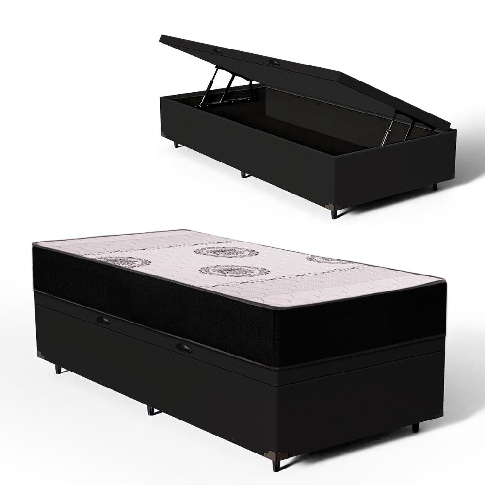 Cama Box Baú com Colchão de Espuma Orthoplus Solteiro 88x188x19cm - 1