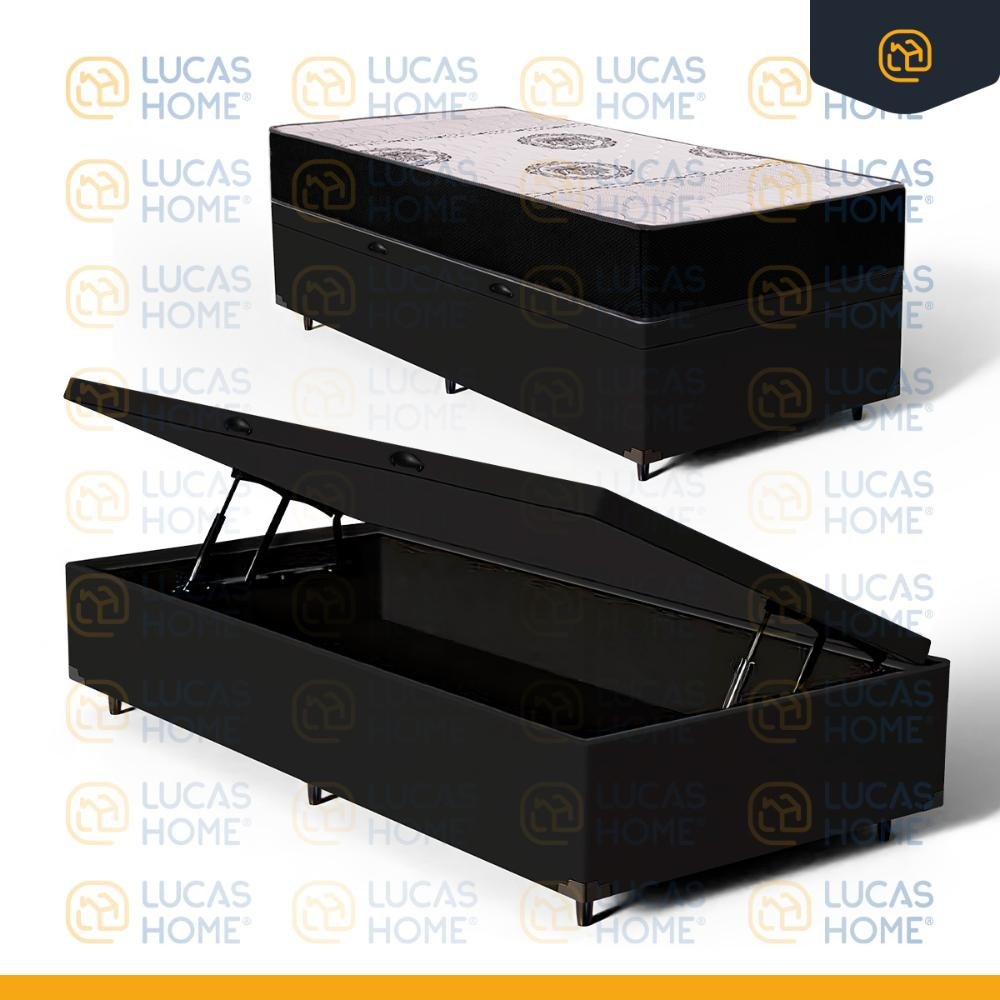 Cama Box Baú com Colchão de Espuma Orthoplus Solteiro 88x188x19cm - 4