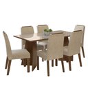 Ver imagem 2 de Conjunto Sala de Jantar Tampo de Vidro 6 Cadeiras Rustic/crema/imperial Madrid Madesa