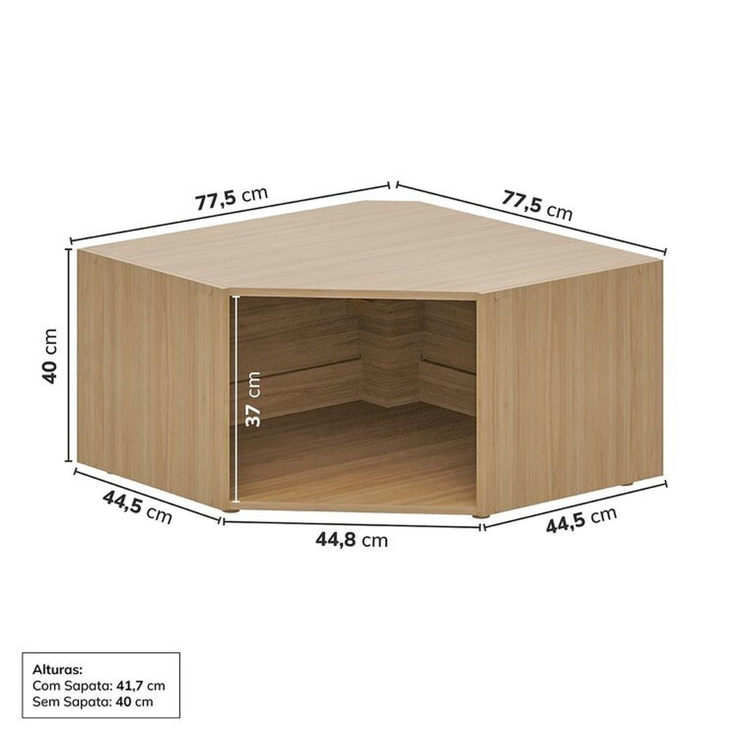 Armário de Canto Suspenso 40cm Módulo Frame CabeCasa MadeiraMadeira - 4