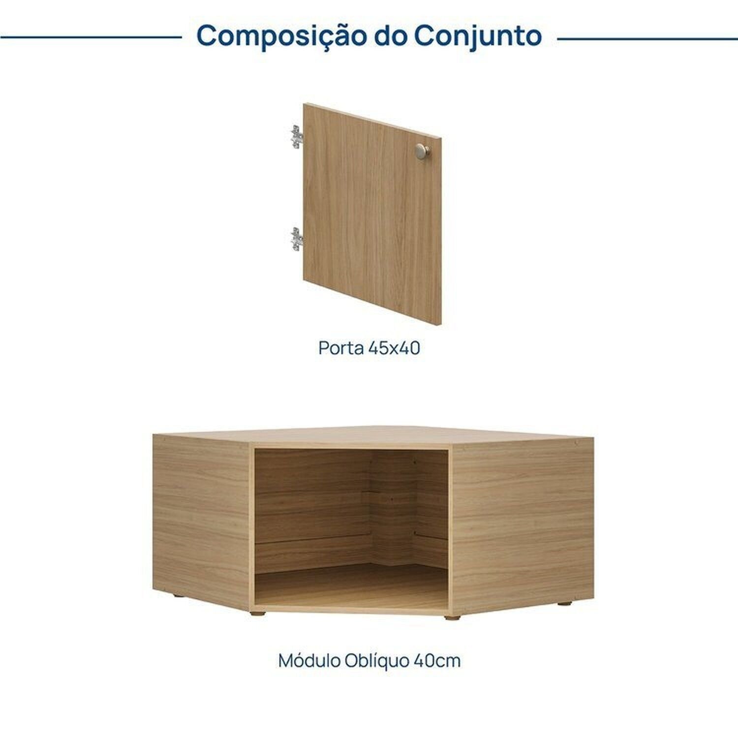 Armário de Canto Suspenso 40cm Módulo Frame CabeCasa MadeiraMadeira - 3