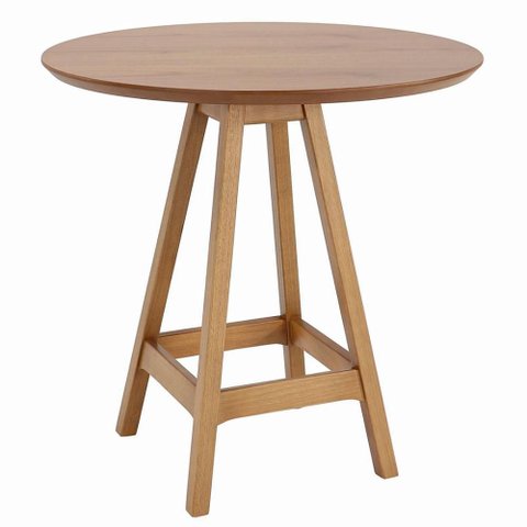Mesa Bistrô Redonda Amores Nacional Móveis 80cm (larg) Base e Tampo em Madeira Cor Amêndoa