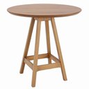 Ver imagem 1 de Mesa Bistrô Redonda Amores Nacional Móveis 80cm (larg) Base e Tampo em Madeira Cor Amêndoa