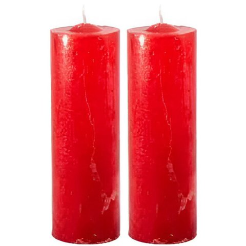 Kit 2 Velas 7 Dias Votiva Clássica Decorativa Vermelha 15cm