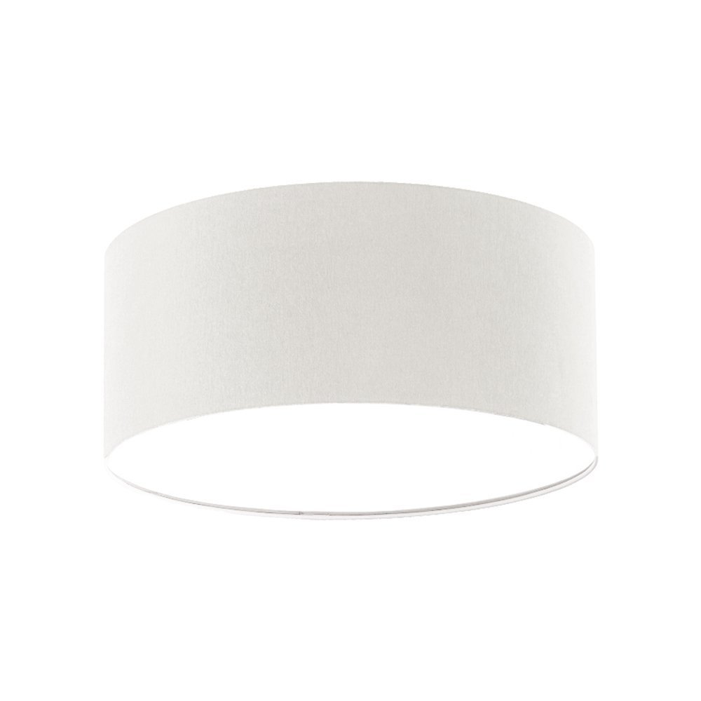 Luminária Plafon Redondo Cúpula em Tecido 30x15:Branco5926 - 1