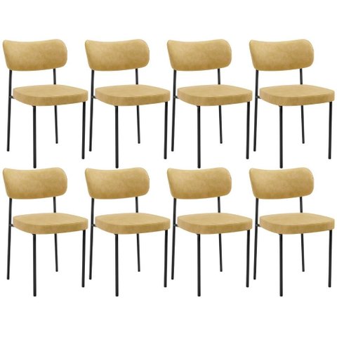 Kit 8 Cadeiras Decorativa Estofada para Sala de Jantar Melina L02 Couríssimo Casco Fendi - Lyam Deco