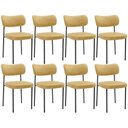 Ver imagem 1 de Kit 8 Cadeiras Decorativa Estofada para Sala de Jantar Melina L02 Couríssimo Casco Fendi - Lyam Deco