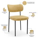 Ver imagem 3 de Kit 8 Cadeiras Decorativa Estofada para Sala de Jantar Melina L02 Couríssimo Casco Fendi - Lyam Deco