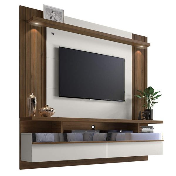 Painel Home Sao Luis Maior 2,0m Off White/ Nogueira - Linea Brasil - 4