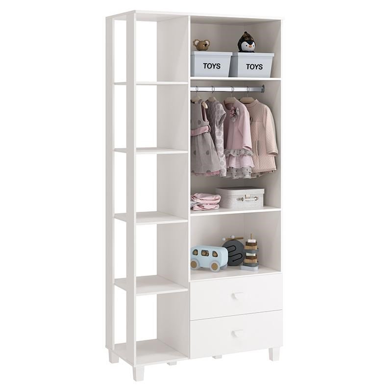 Dormitório Gino Guarda Roupa, Cômoda e Berço Tico Branco Brilho com Colchão - Reller Móveis - 4