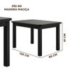Conjunto Mesa com 4 Cadeiras Madeira Maciça Estofado Corino Marrom 120cm Preto Sapphira Shop Jm - 3