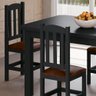 Conjunto Mesa com 4 Cadeiras Madeira Maciça Estofado Corino Marrom 120cm Preto Sapphira Shop Jm - 2