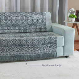 Manta Xale para Sofa 1 Peça Luxor Jacquard Valle Enxovais - Cinza - 3