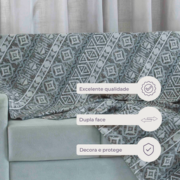 Manta Xale para Sofa 1 Peça Luxor Jacquard Valle Enxovais - Cinza - 4