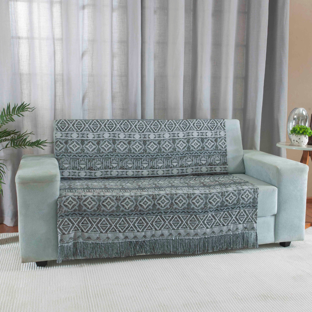 Manta Xale para Sofa 1 Peça Luxor Jacquard Valle Enxovais - Cinza