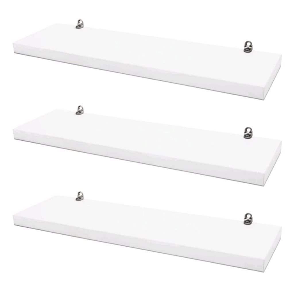 Kit 4 Prateleiras 50x10cm Porta Retratos Quadros Livros Resistente Suporte Invisível Mdf