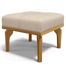 Poltrona de Amamentação Balanço e Puff Base de Madeira Brenda G05 Linho Creme - Mpozenato - 10