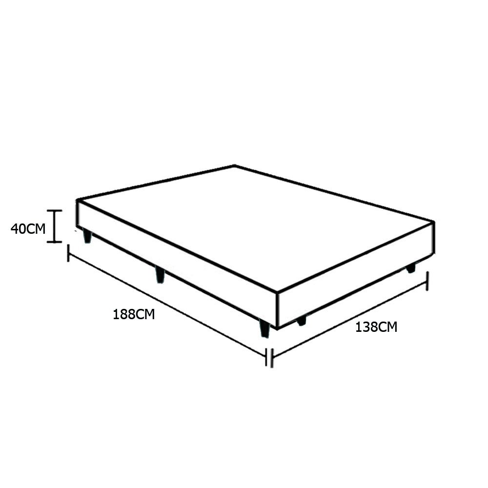 Cama Box Casal Suede Extremo Reforçado Xerife Móveis Bege 40x138x188 - 4