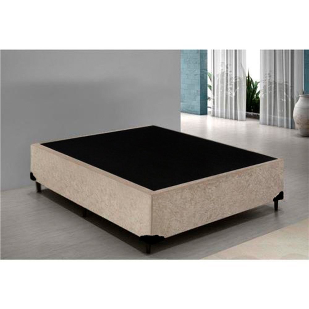 Cama Box Casal Suede Extremo Reforçado Xerife Móveis Bege 40x138x188 - 2
