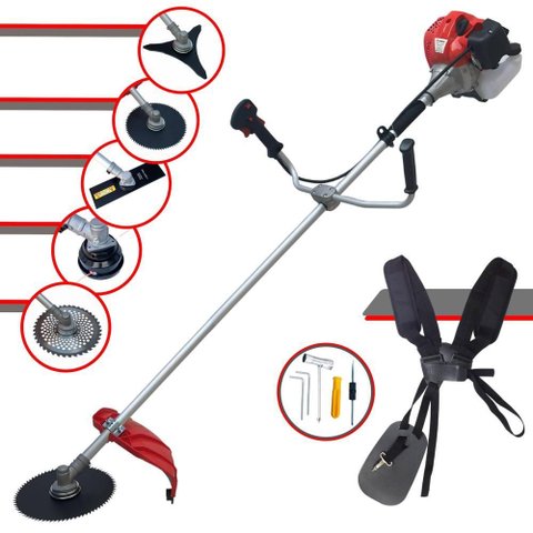 Roçadeira Anmax Cg430p 43cc C/ Carretel + Facas 2 Pontas, 3 Pontas, 40 Dentes e 80 Dentes