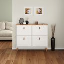 Ver mais imagens de Sapateira Horizontal Hall de Entrada 4 Portas Mikka Branco 24 Pares Idimex