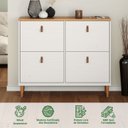 Ver imagem 5 de Sapateira Horizontal Hall de Entrada 4 Portas Mikka Branco 24 Pares Idimex