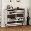 Ver imagem 3 de Sapateira Horizontal Hall de Entrada 4 Portas Mikka Branco 24 Pares Idimex