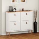 Ver imagem 3 de Sapateira Horizontal Hall de Entrada 4 Portas Mikka Branco 24 Pares Idimex