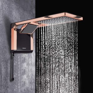 Chuveiro Elétrico Ducha Acqua Duo Rose Gold Preto 127v 5500w Lorenzetti Eletrônico
