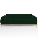 Ver imagem 3 de Sofá 03 Lugares Para Sala de Estar Kiev 230 cm D02 Veludo Verde Musgo C-303 - Lyam Decor