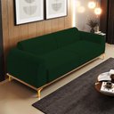 Ver imagem 2 de Sofá 03 Lugares Para Sala de Estar Kiev 230 cm D02 Veludo Verde Musgo C-303 - Lyam Decor